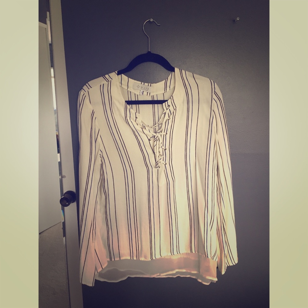 Striped chiffon blouse